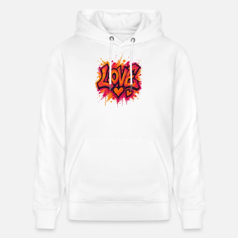 Amour - Cœur - Saint Valentin - Mariage - Sweat à capuche bio CRUISER Stanley/Stella Unisexe - blanc