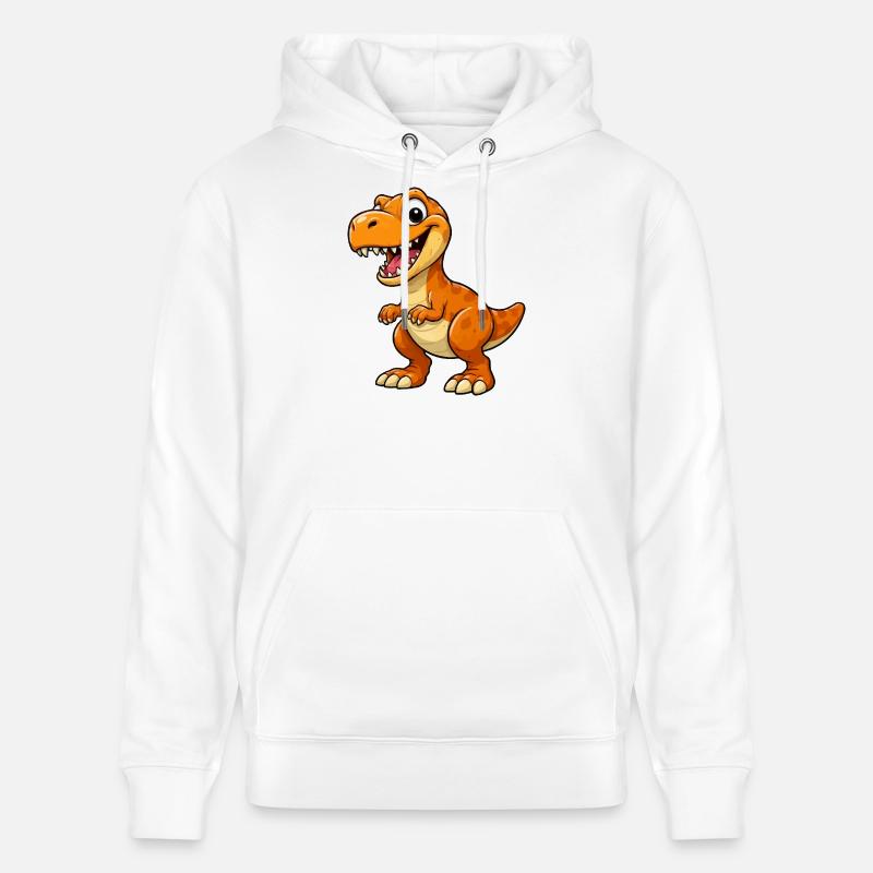 T-Rex de dessins animés Dino drôles - Sweat à capuche bio CRUISER Stanley/Stella Unisexe - blanc