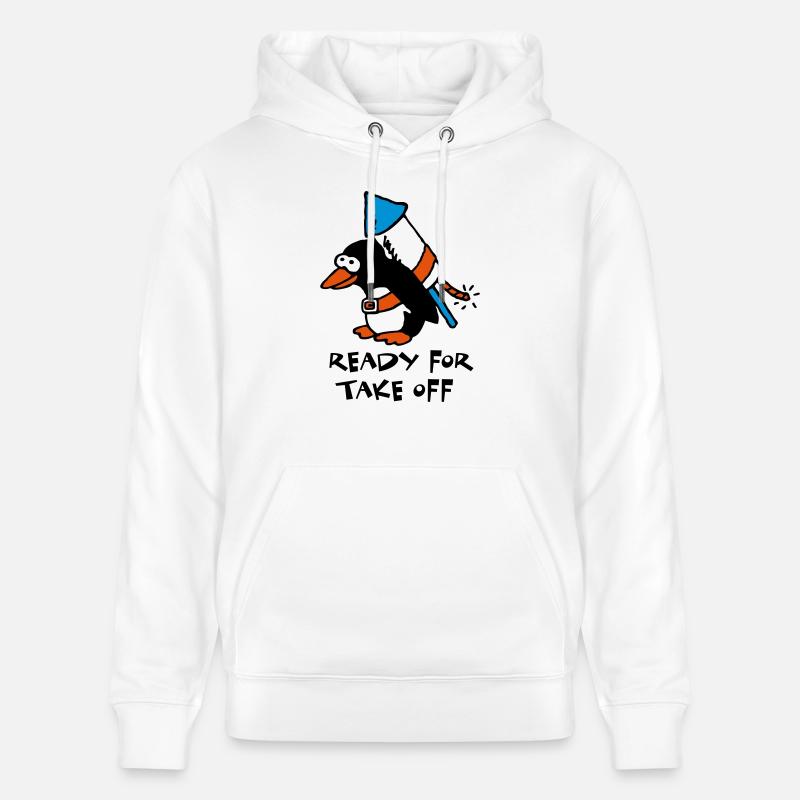 rocket_pinguin_white_c_3c - Sweat à capuche bio CRUISER Stanley/Stella Unisexe - blanc