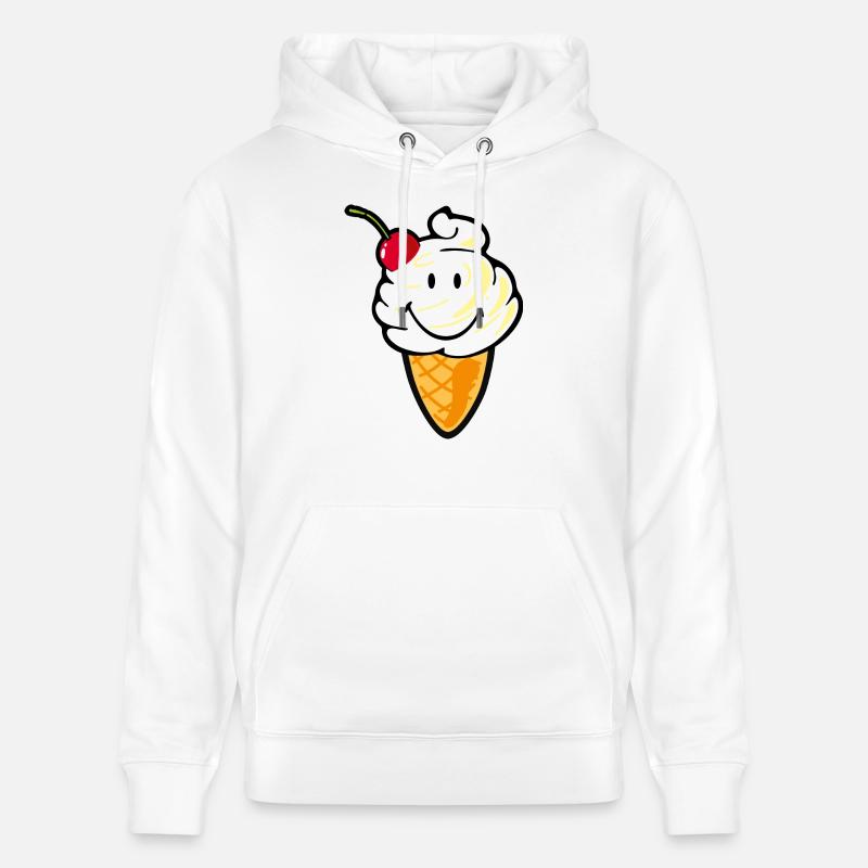 Smiley Ice Cream - Sweat à capuche bio CRUISER Stanley/Stella Unisexe - blanc