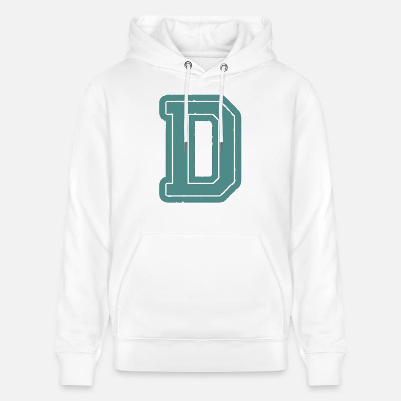 Lettre D - Sweat à capuche bio CRUISER Stanley/Stella Unisexe - blanc