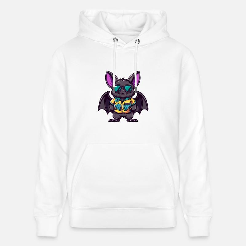 Fledermaus Comic Urlaub - Stanley/Stella Unisex Bio-Hoodie CRUISER  - Weiß