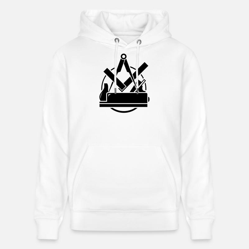 Emblème Carpenter, Carpenter Logo - Sweat à capuche bio CRUISER Stanley/Stella Unisexe - blanc