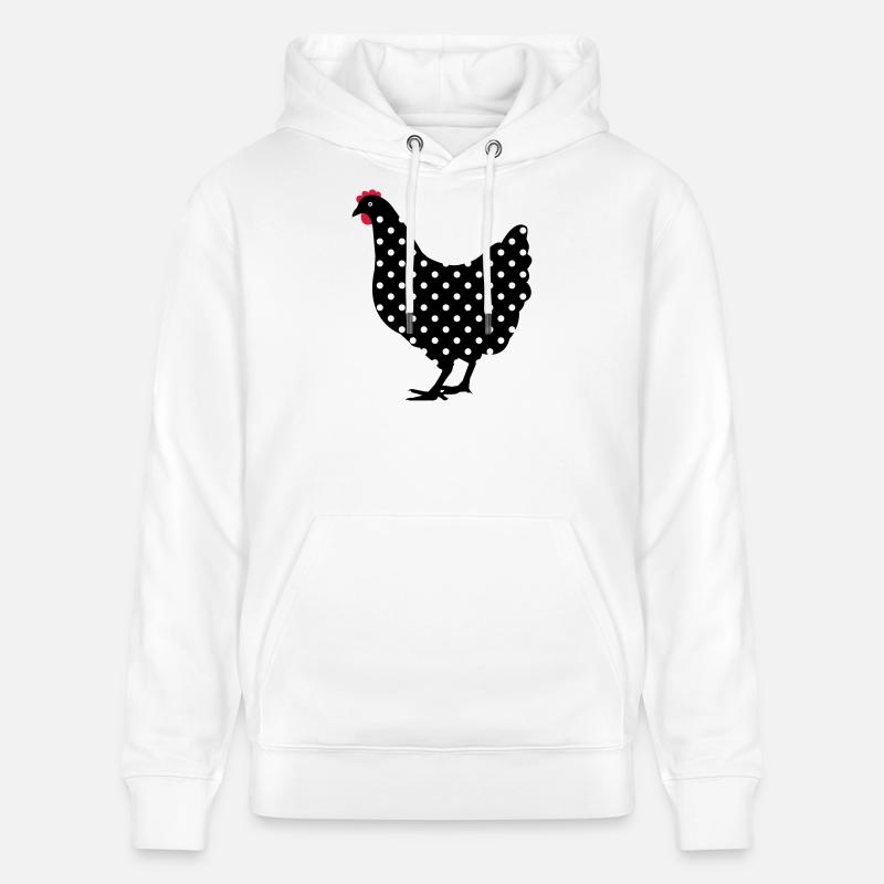 Poulet poule repéré - Sweat à capuche bio CRUISER Stanley/Stella Unisexe - blanc