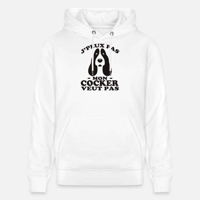 Mon Cocker Veut pas - Sweat à capuche bio CRUISER Stanley/Stella Unisexe - blanc
