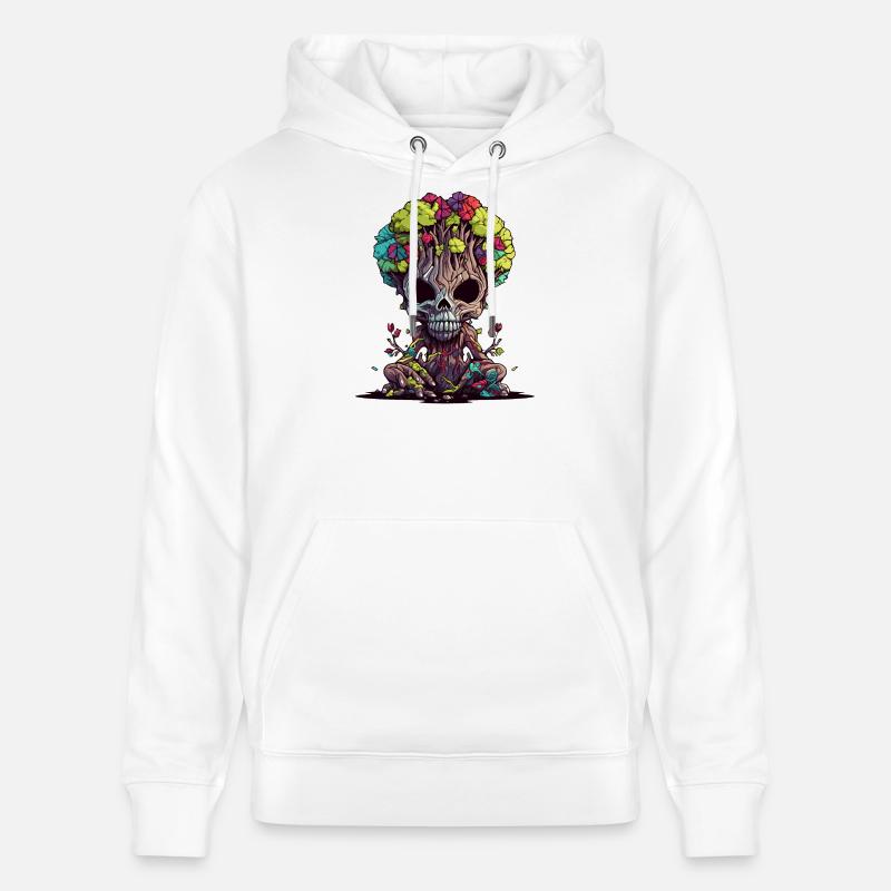 Floraison du crâne d’arbre - Sweat à capuche bio CRUISER Stanley/Stella Unisexe - blanc