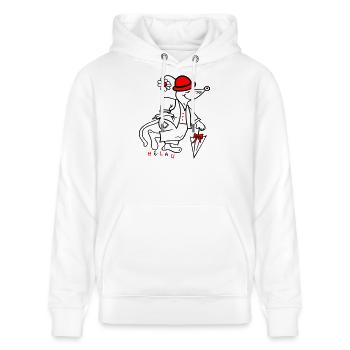 Fasching - Stanley/Stella Unisex Bio-Hoodie CRUISER  - Weiß - Vorne - Alina (178cm) & Michal (187cm)