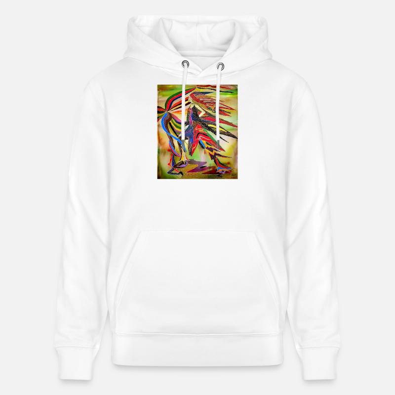 Bunter Adler in lebendiger Abstraktion - Stanley/Stella Unisex Bio-Hoodie CRUISER - Weiß