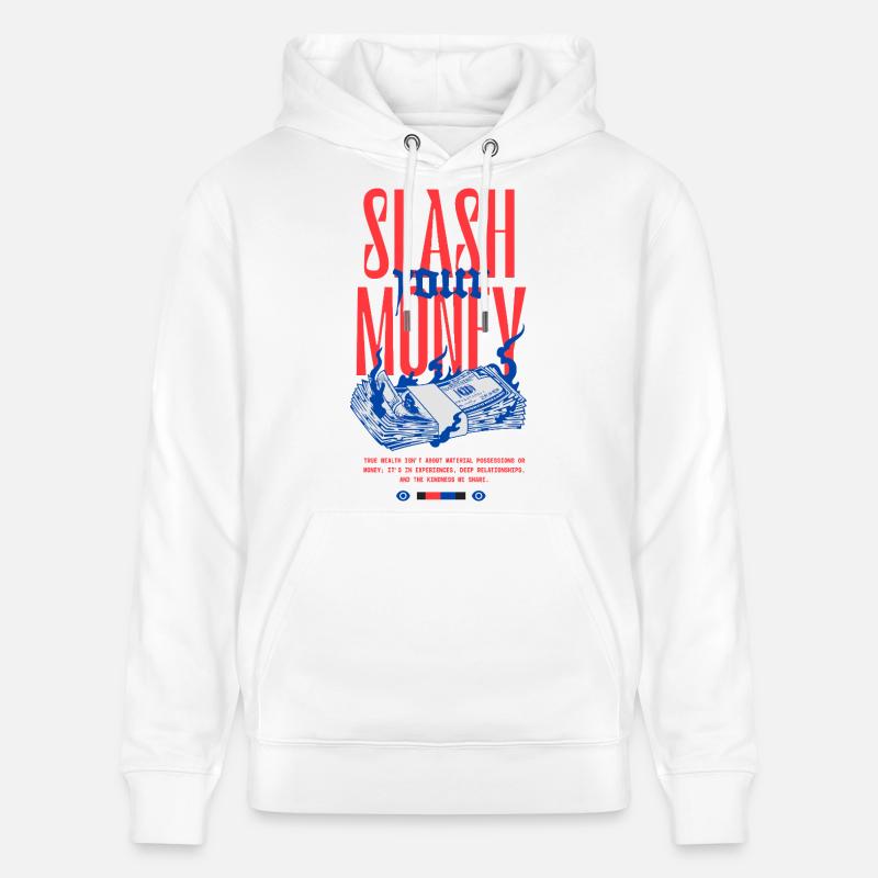 Éclaboussures d’Argent - Sweat à capuche bio CRUISER Stanley/Stella Unisexe - blanc