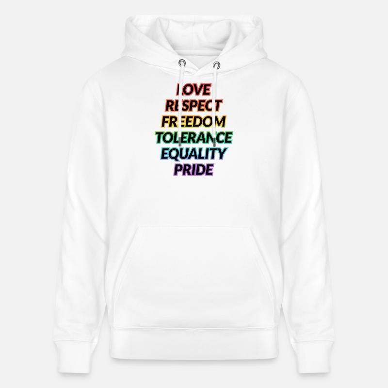 T-shirt Pride Rainbow Values - Sweat à capuche bio CRUISER Stanley/Stella Unisexe - blanc