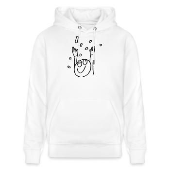 LetsCelebrate - Stanley/Stella Unisex Bio-Hoodie CRUISER  - Weiß - Vorne - Alina (178cm) & Michal (187cm)