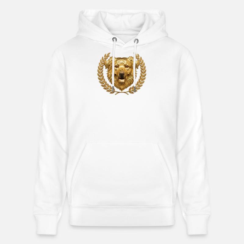 Chien Bouclier d’Or urbain - Sweat à capuche bio CRUISER Stanley/Stella Unisexe - blanc