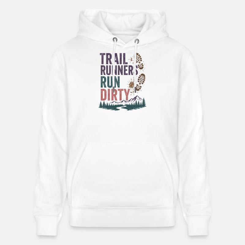 Trailrunner laufen schmutzig - Stanley/Stella Unisex Bio-Hoodie CRUISER  - Weiß