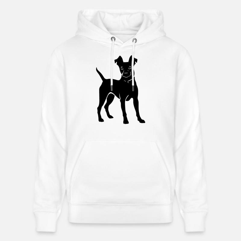 Icône du chien Pinscher - Sweat à capuche bio CRUISER Stanley/Stella Unisexe - blanc
