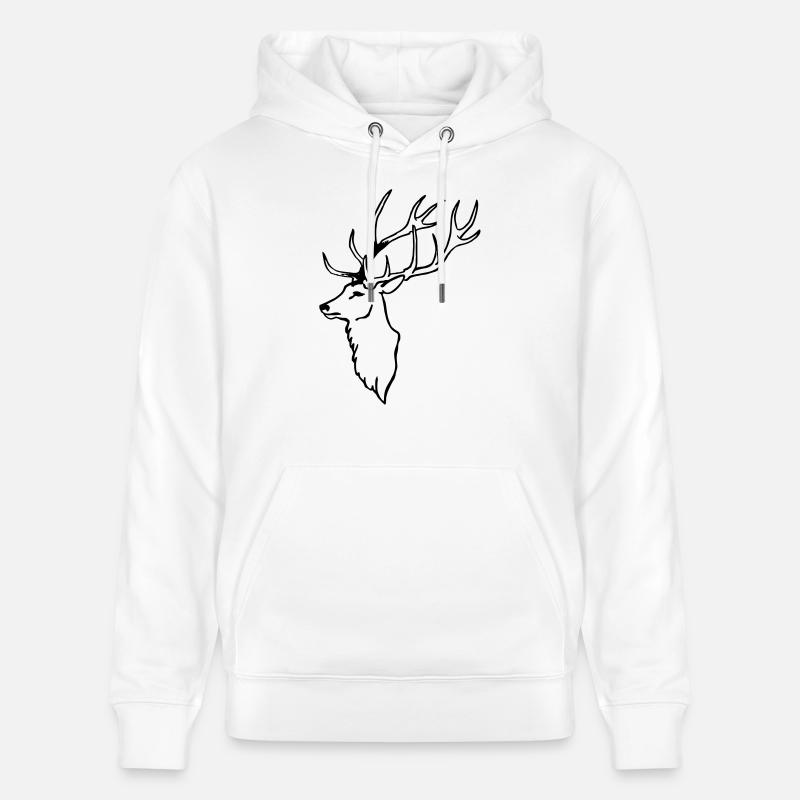 Cerf - Sweat à capuche bio CRUISER Stanley/Stella Unisexe - blanc