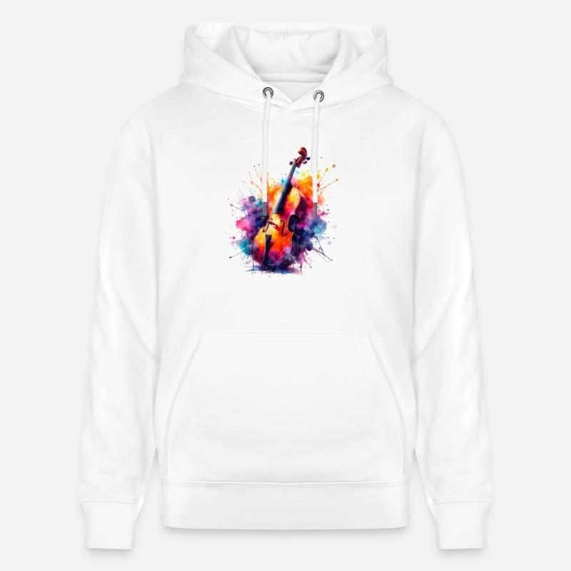 Violon à l’aquarelle - Sweat à capuche bio CRUISER Stanley/Stella Unisexe - blanc