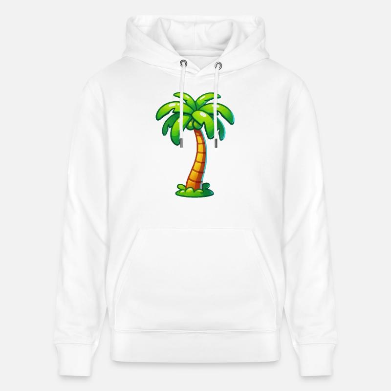 palmier - Sweat à capuche bio CRUISER Stanley/Stella Unisexe - blanc
