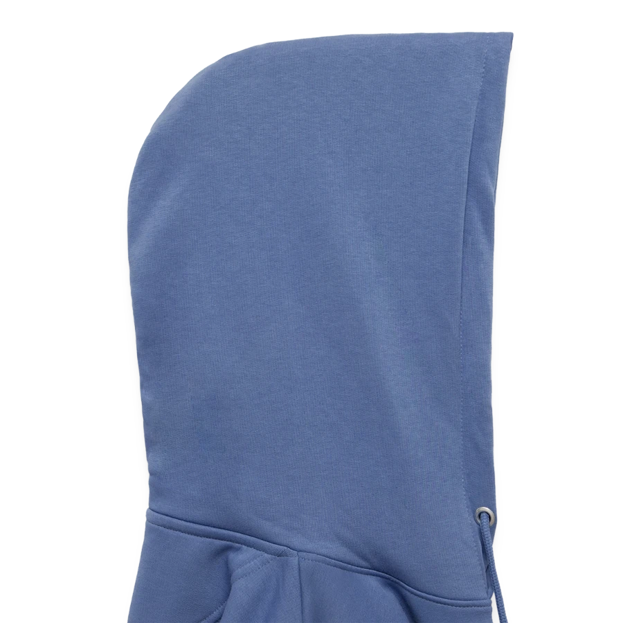 Zermatt badge on a stanley/stella cruiser unisex organic hoodie, bright blue, hood right