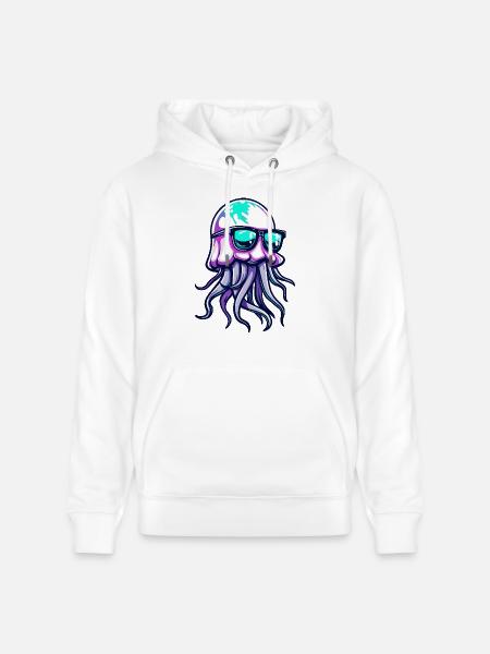 Jellyfish Cool Comic - Stanley/Stella CRUISER Unisex Organic Hoodie - white