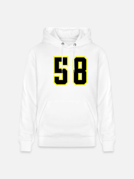 58 Number Jersey - Stanley/Stella CRUISER Unisex Organic Hoodie - white