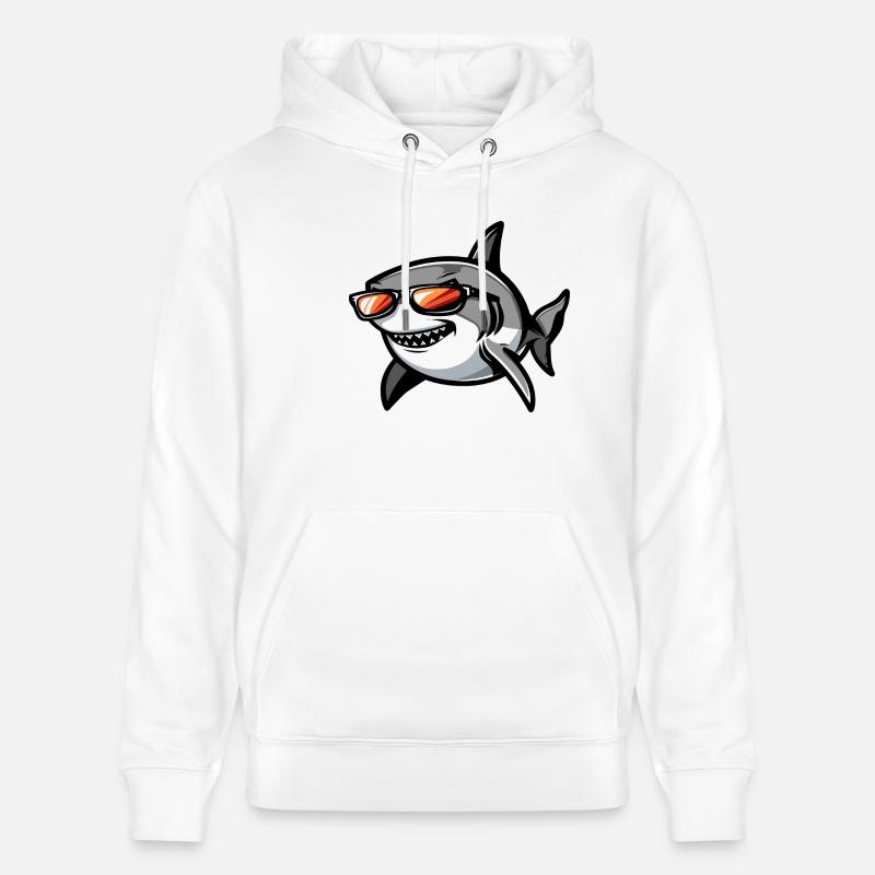 Animal requin - Sweat à capuche bio CRUISER Stanley/Stella Unisexe - blanc