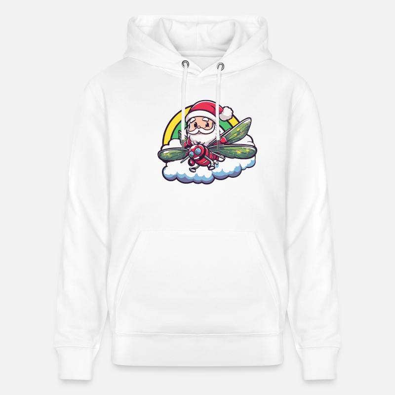 Libelle Weihnachtsmann Regenbogen - Stanley/Stella Unisex Bio-Hoodie CRUISER  - Weiß