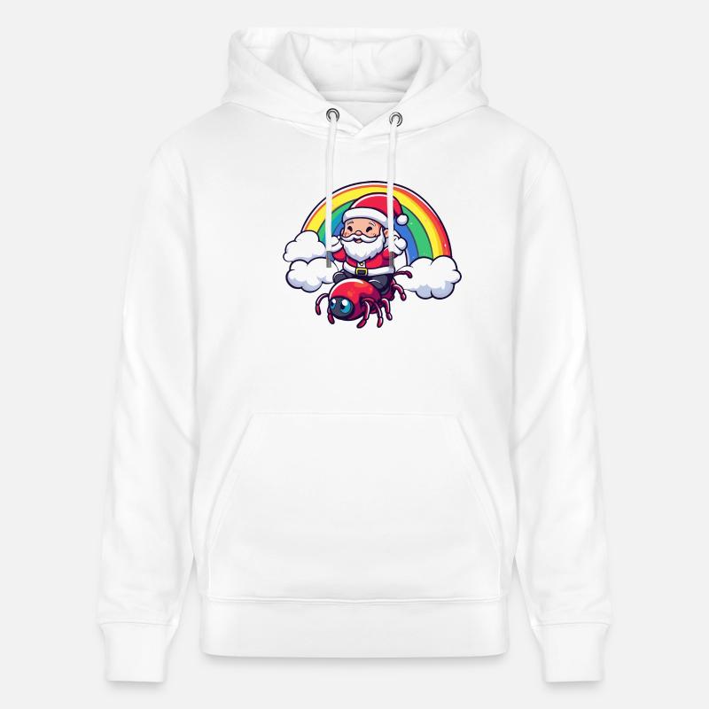 Fourmi Père Noël Arc-en-ciel - Sweat à capuche bio CRUISER Stanley/Stella Unisexe - blanc
