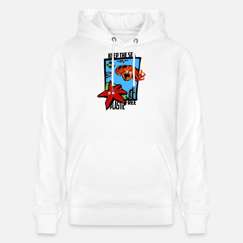 Halte das Meer Plastikfrei - Stanley/Stella Unisex Bio-Hoodie CRUISER  - Weiß