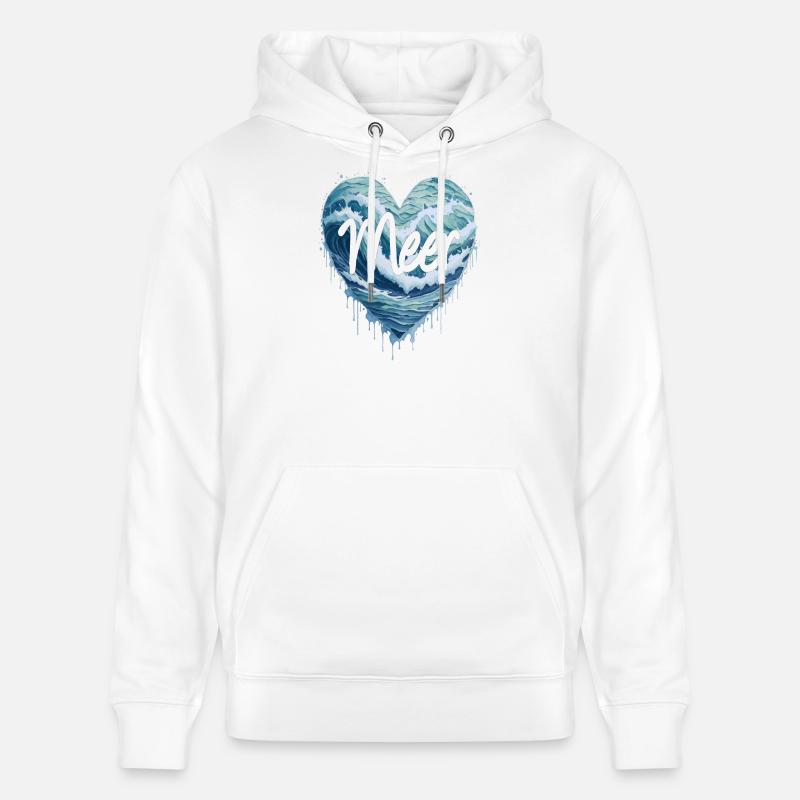 Das Meer im Herzen - Stanley/Stella Unisex Bio-Hoodie CRUISER  - Weiß