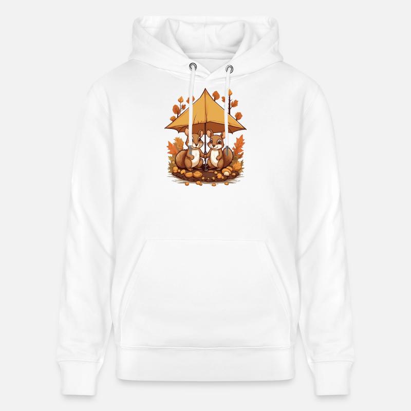 Écureuils mignons - Sweat à capuche bio CRUISER Stanley/Stella Unisexe - blanc