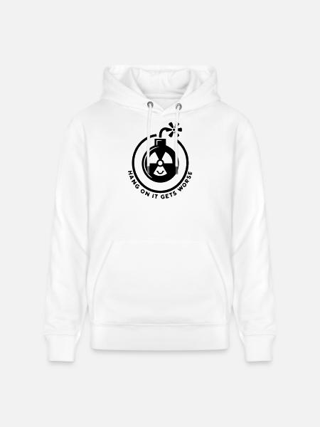 Hang on it gets worse - Stanley/Stella CRUISER Unisex Organic Hoodie - white
