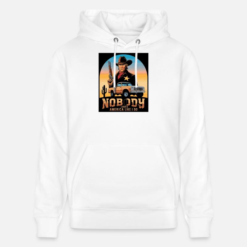 Shérif du Texas - Sweat à capuche bio CRUISER Stanley/Stella Unisexe - blanc