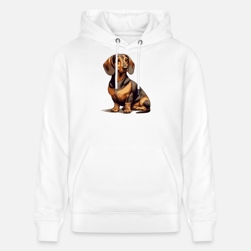 Sitzender Dackel - Stanley/Stella Unisex Bio-Hoodie CRUISER  - Weiß