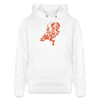 Retro Kaart van Nederland - Stanley/Stella Uniseks bio-hoodie CRUISER  - wit - Voor - Alina (178cm) & Michal (187cm)