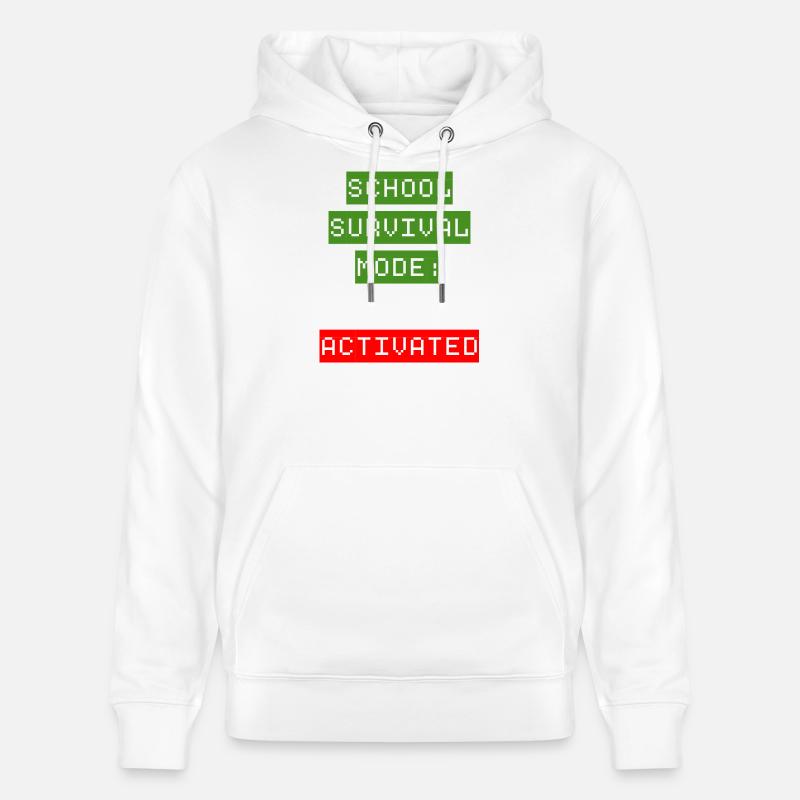 Mode de survie à l’école : Activé - Sweat à capuche bio CRUISER Stanley/Stella Unisexe - blanc