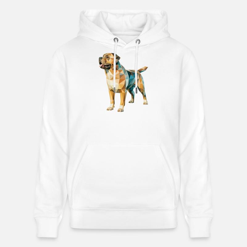 Rottweiler - Cool Low Poly Logo - Sweat à capuche bio CRUISER Stanley/Stella Unisexe - blanc