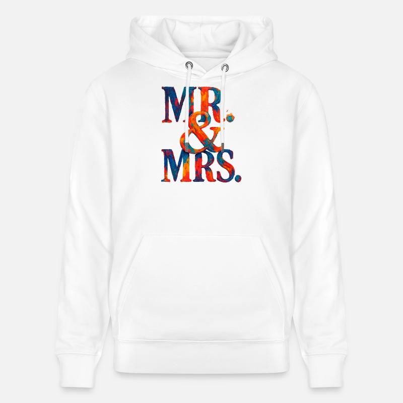 MR. & MRS - mariage romantique - jeunes mariés - Sweat à capuche bio CRUISER Stanley/Stella Unisexe - blanc