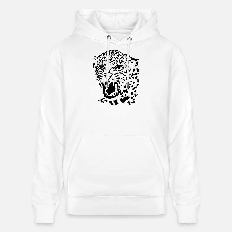 Léopard - Sweat à capuche bio CRUISER Stanley/Stella Unisexe - blanc