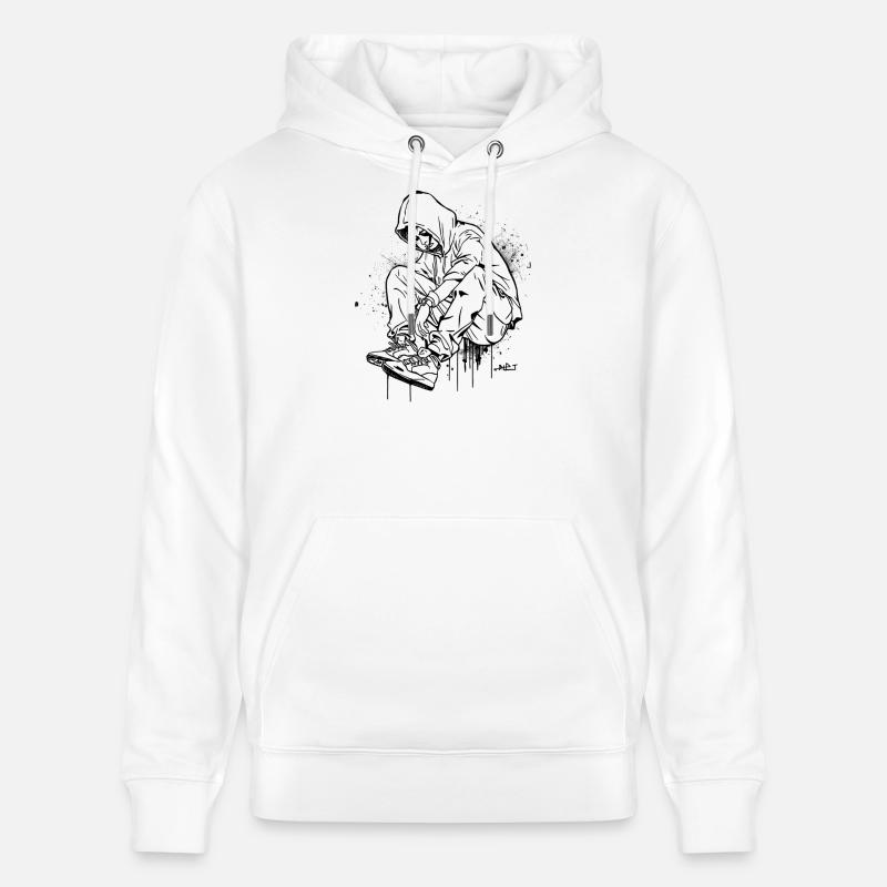 Silhouette Kapuzenpullover Graffiti - Stanley/Stella Unisex Bio-Hoodie CRUISER  - Weiß