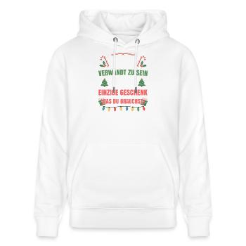 Mit mir verwandt zu sein einziges Geschenk - Stanley/Stella Unisex Bio-Hoodie CRUISER  - Weiß - Vorne - Alina (178cm) & Michal (187cm)