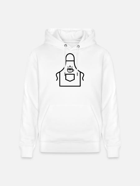 Cute Barista Apron Kawaii Vector - Stanley/Stella CRUISER Unisex Organic Hoodie - white