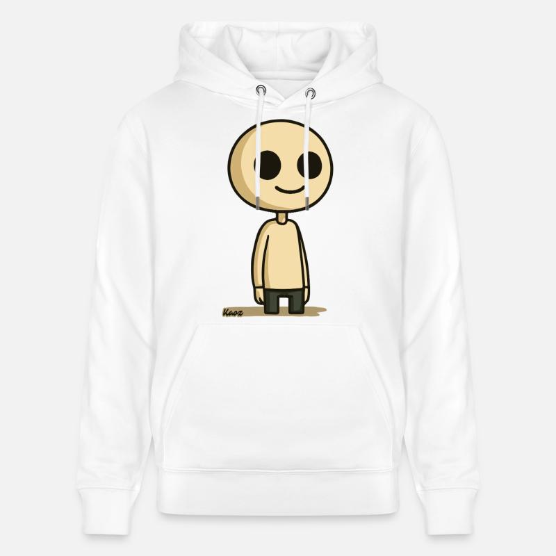 Schlichte Comic Figur mit rundem Kopf - Stanley/Stella Unisex Bio-Hoodie CRUISER  - Weiß