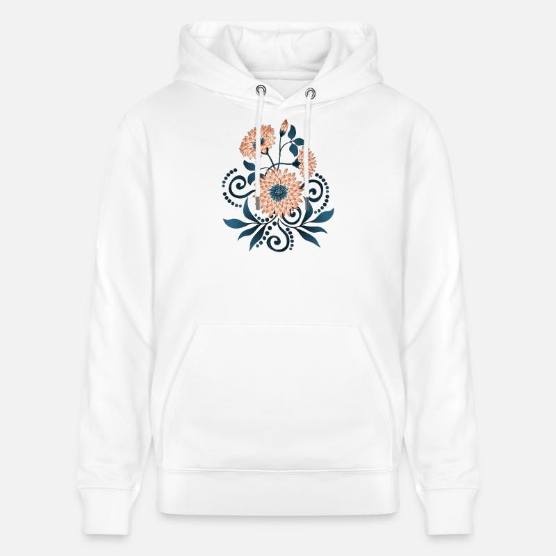 blomster - Stanley/Stella CRUISER økologisk unisex-hettegenser - hvit