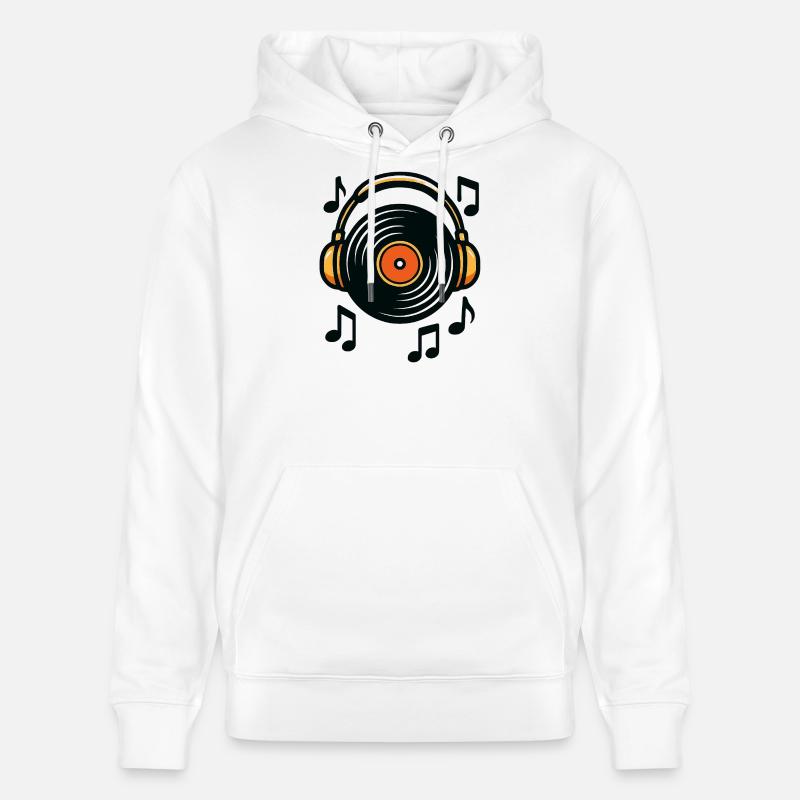 Vinyle et sillon pour casque - Sweat à capuche bio CRUISER Stanley/Stella Unisexe - blanc