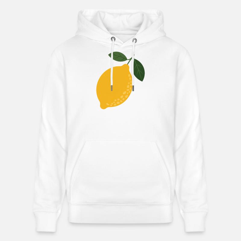 Lemon & Leaves Illustration - Sweat à capuche bio CRUISER Stanley/Stella Unisexe - blanc