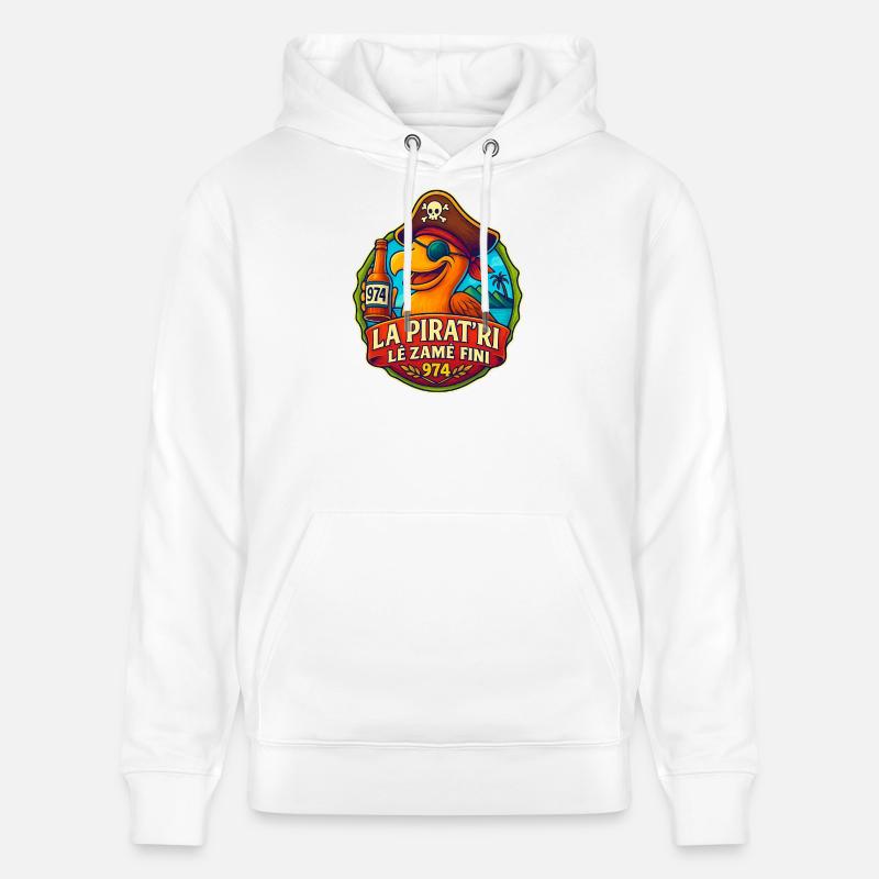 La pirat'ri lé zamé finiv974 - Sweat à capuche bio CRUISER Stanley/Stella Unisexe - blanc
