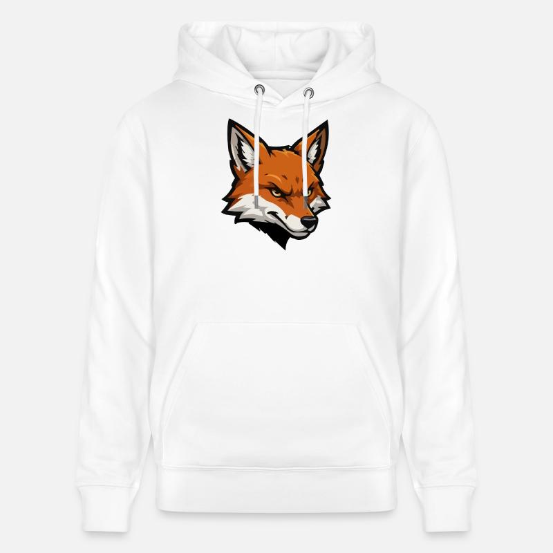 Fox head vector illustration - Stanley/Stella CRUISER Unisex Organic Hoodie - white