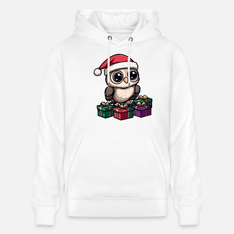 Cadeaux de Noël hibou - Sweat à capuche bio CRUISER Stanley/Stella Unisexe - blanc
