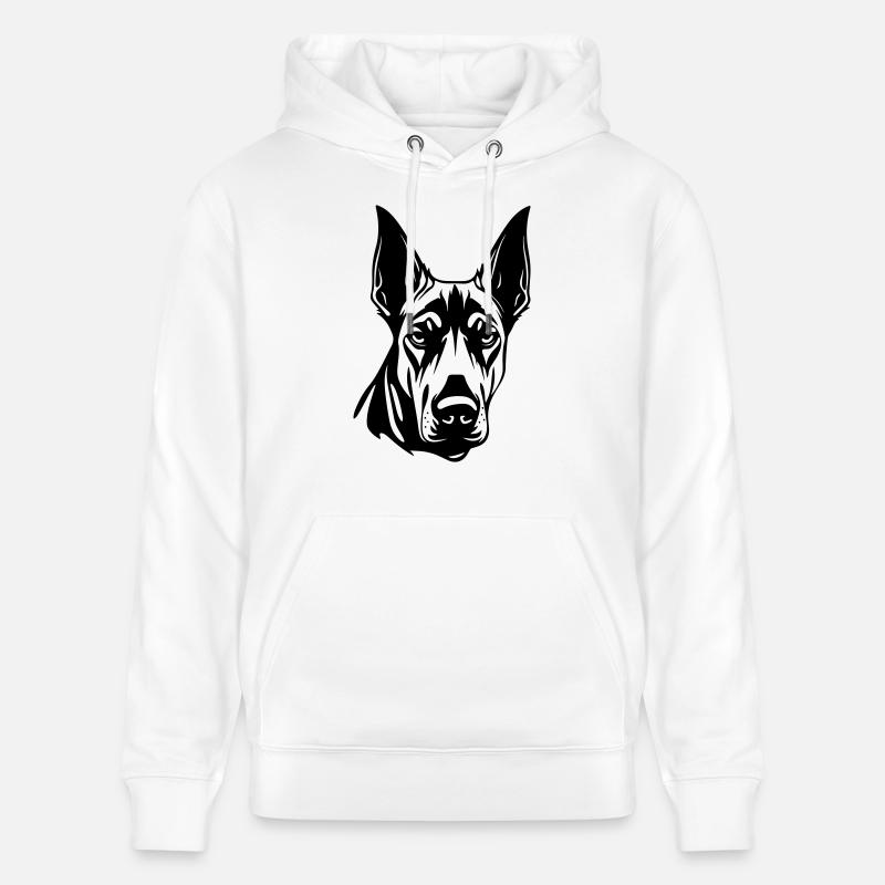 Tête de chien Doberman - Sweat à capuche bio CRUISER Stanley/Stella Unisexe - blanc