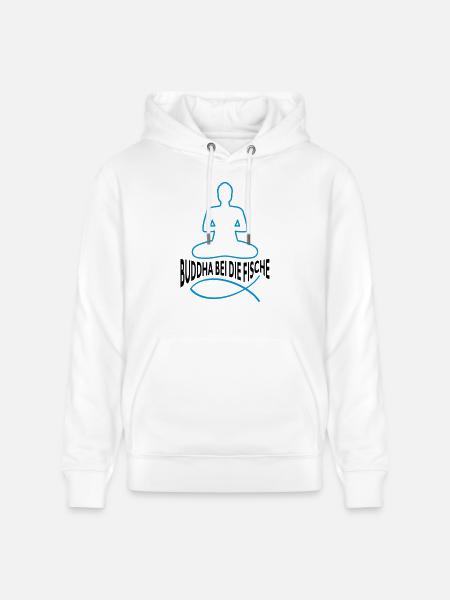 BUDDHA IN THE FISH - Stanley/Stella CRUISER Unisex Organic Hoodie - white